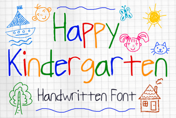 Happy Kindergarten: A Playful Handwritten Font for Handmade Products
